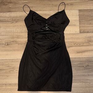 Elegant Black Spaghetti Strap Dress